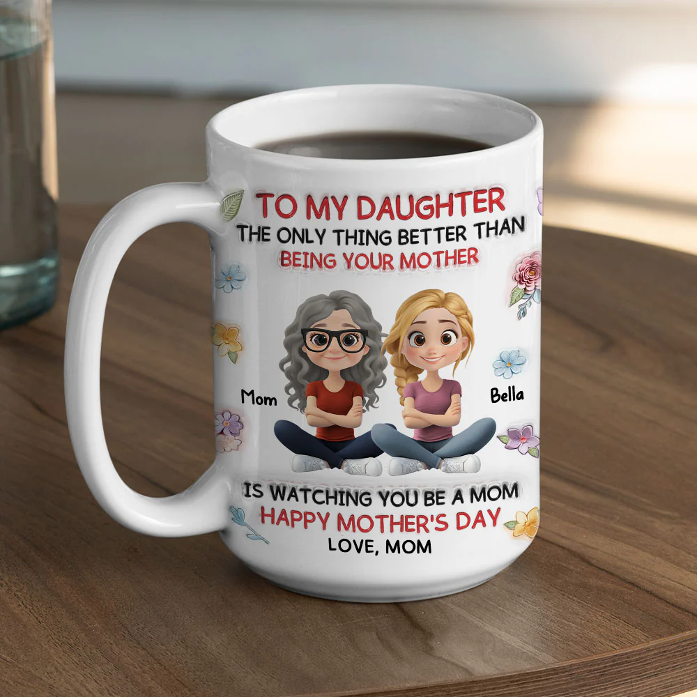 Mom Always Watches Over You - Personalized Custom 3D Inflated Effect Mug - Image 3