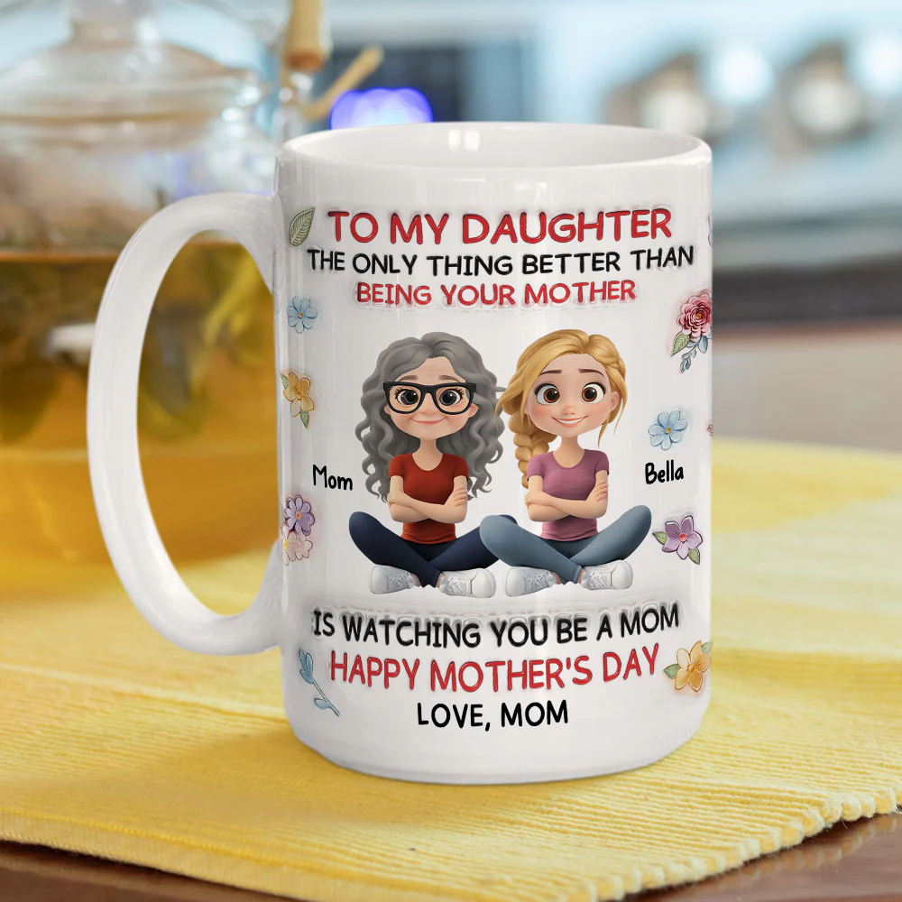 Mom Always Watches Over You - Personalized Custom 3D Inflated Effect Mug - Image 7