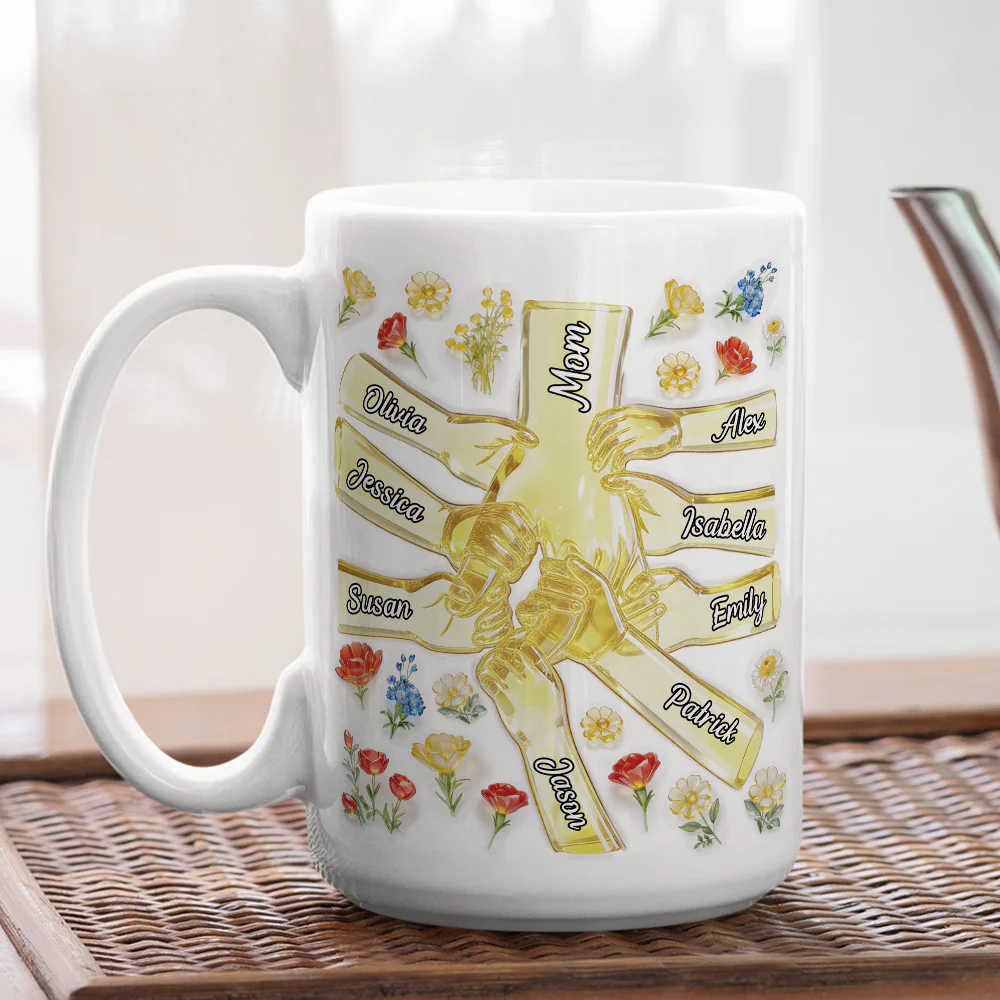 Mom And Children - Personalized Custom 3D Inflated Effect Mug - Image 3