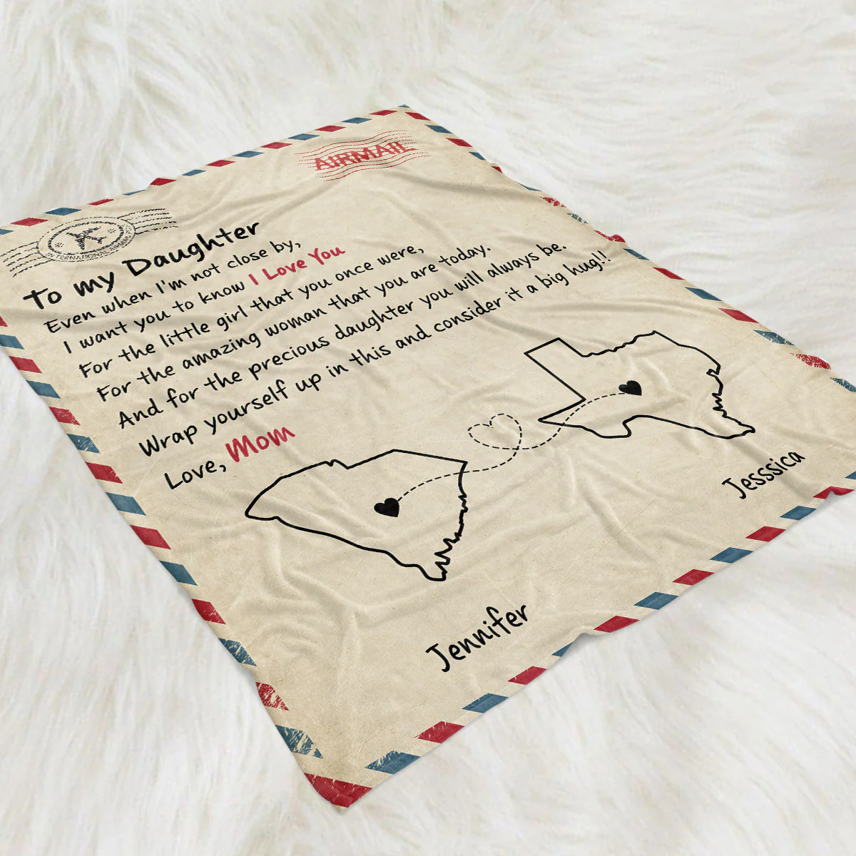 Mom And Daughter Forever - Personalized Custom Fleece Blanket - Image 3