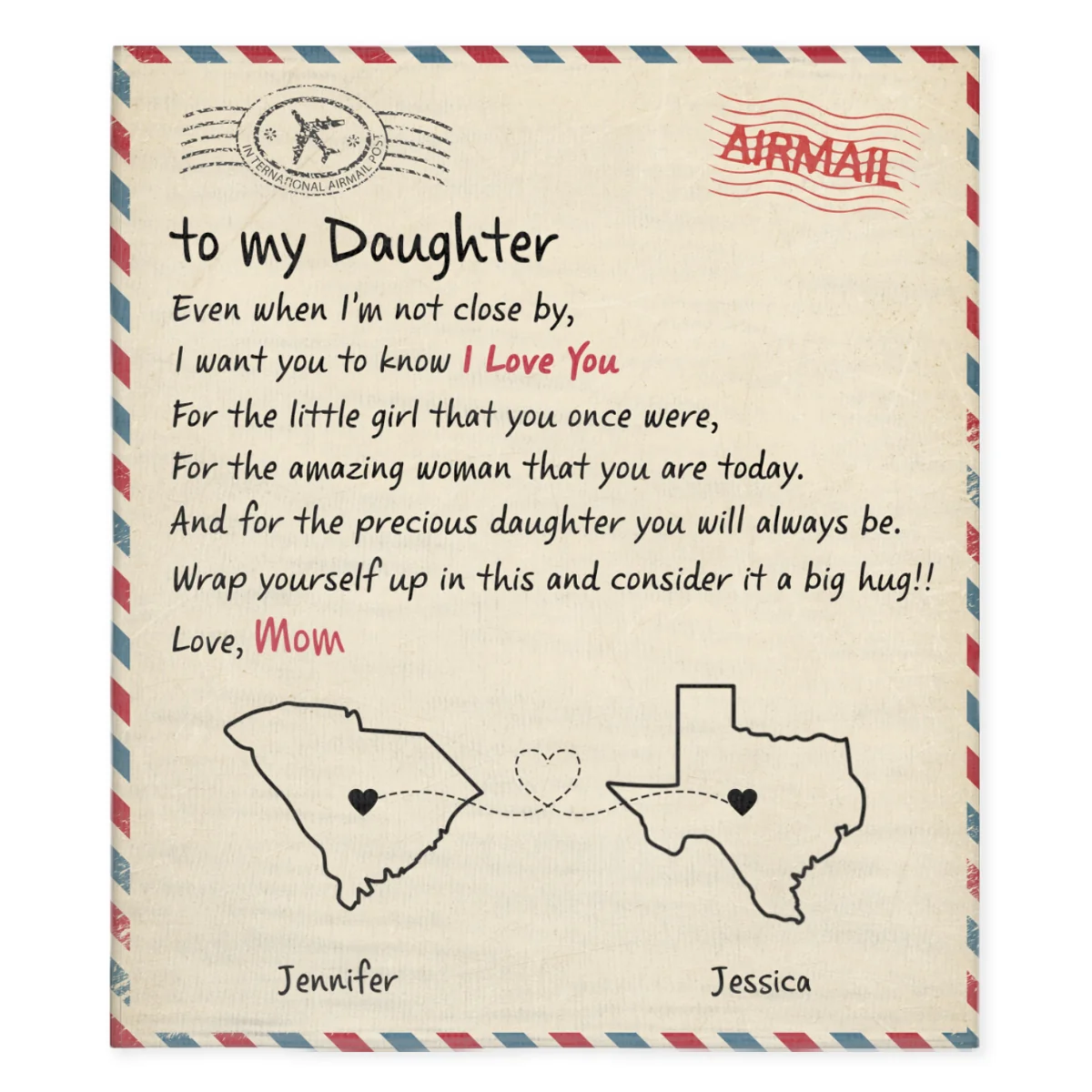 Mom And Daughter Forever - Personalized Custom Fleece Blanket - Image 5