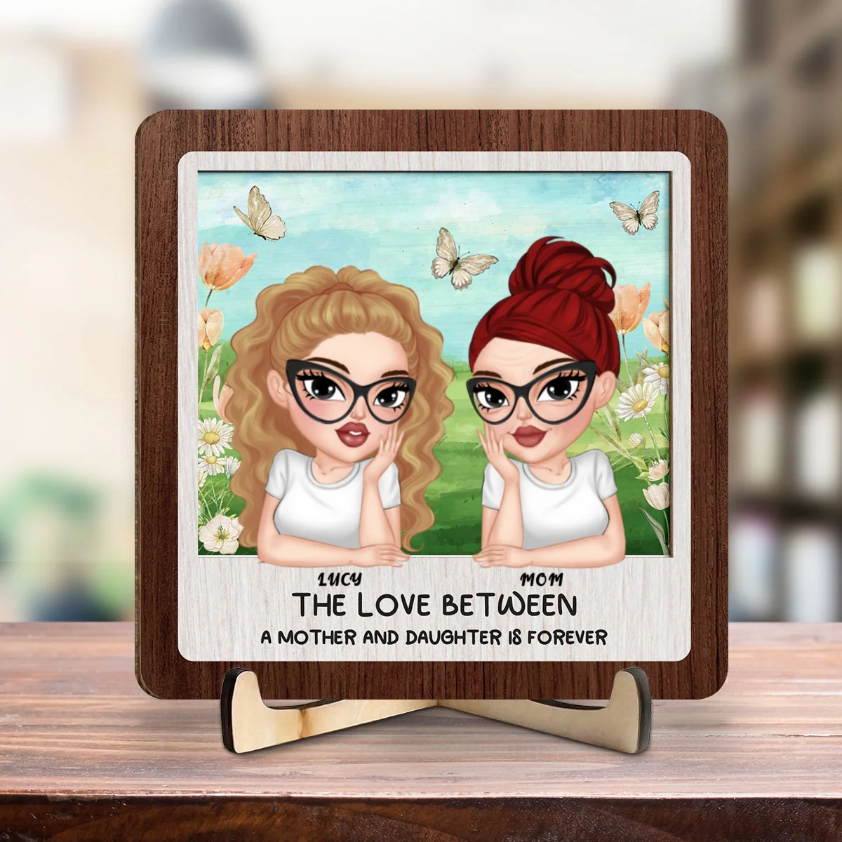 Mom And Daughter Happy Together - Personalized Custom Wooden Plaque - Image 6
