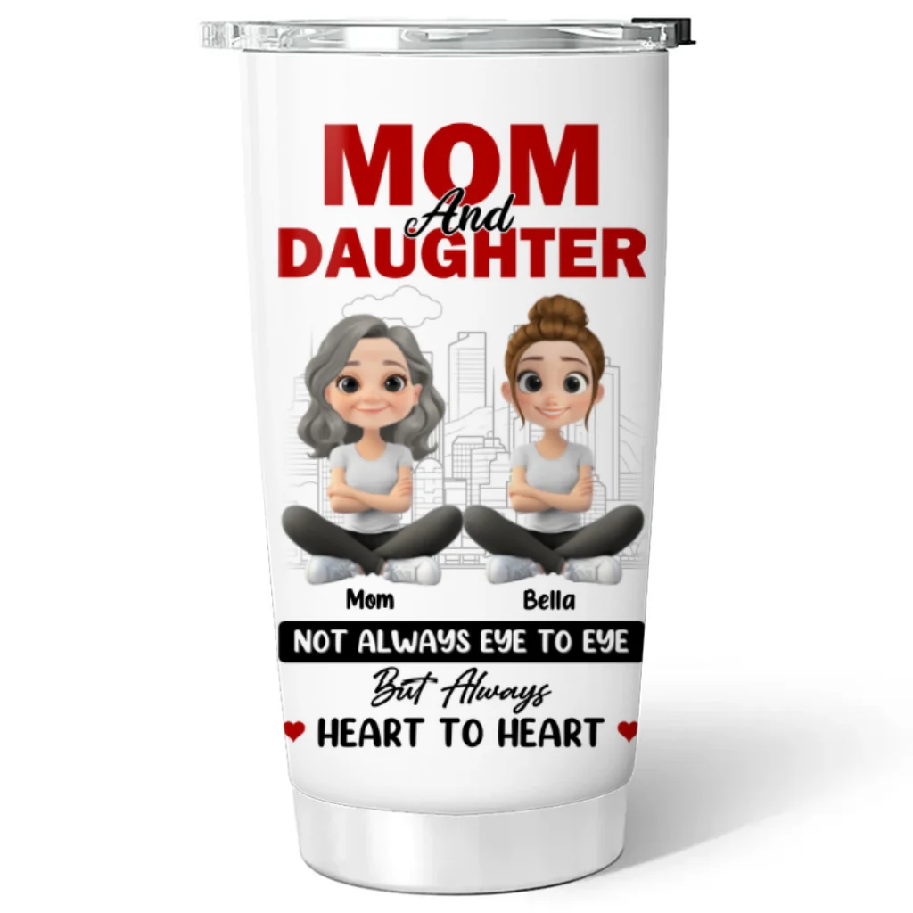 Mom And Daughter Share Love - Personalized Custom Tumbler - Image 6