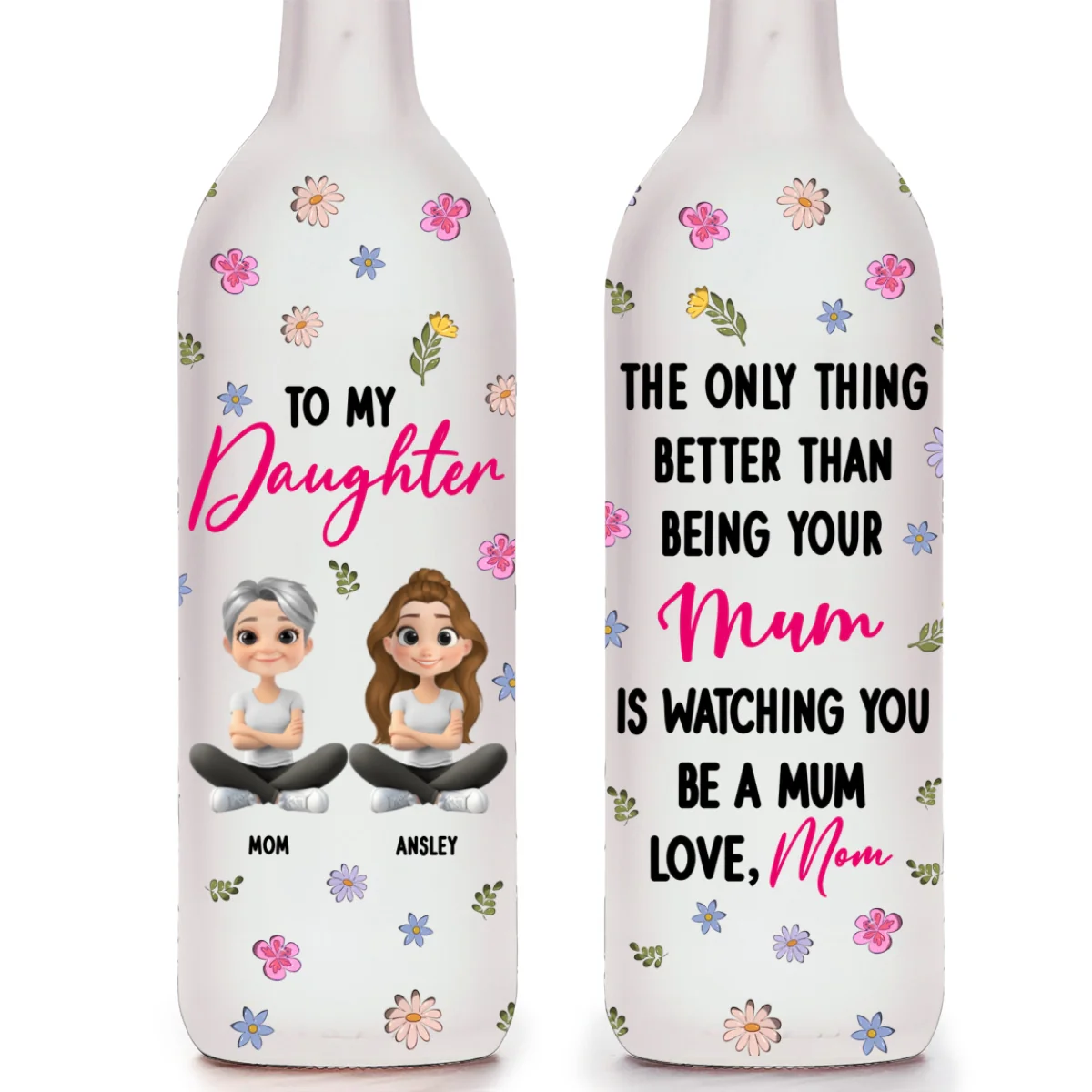 Mom And Daughter Together - Personalized Custom Bottle Lamp - Image 6