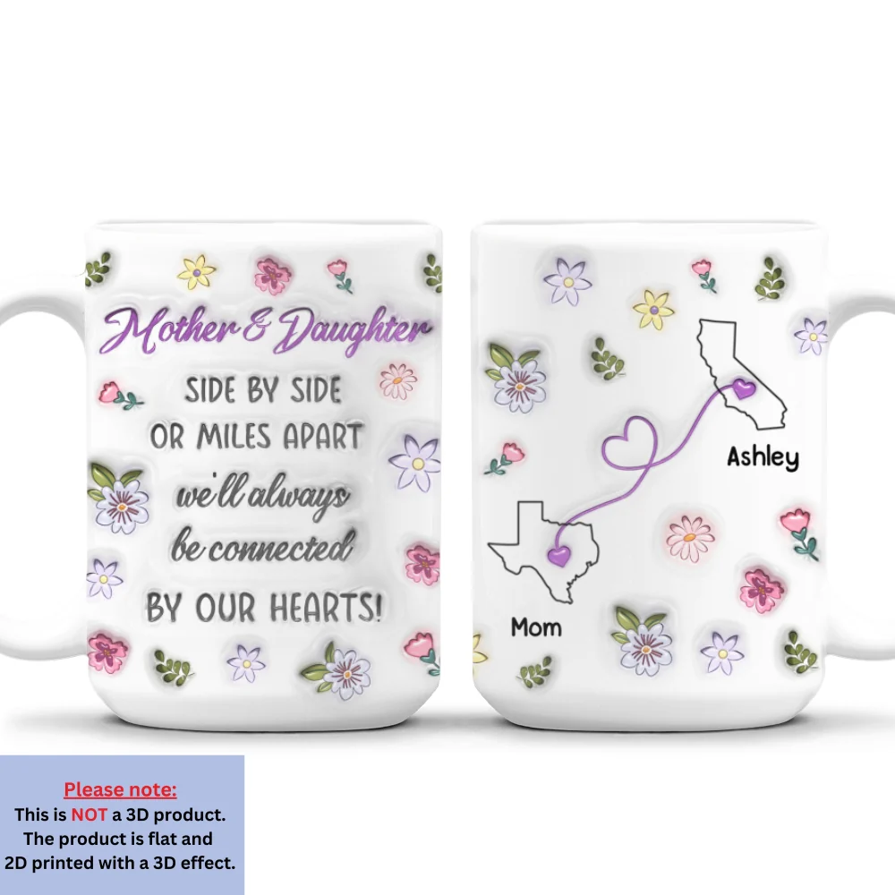 Mom And Daughter Unbreakable Bond - Personalized Custom 3D Inflated Effect Mug - Image 10