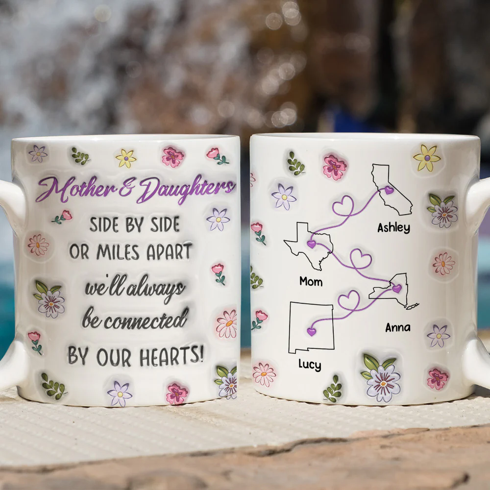 Mom And Daughter Unbreakable Bond - Personalized Custom 3D Inflated Effect Mug - Image 5