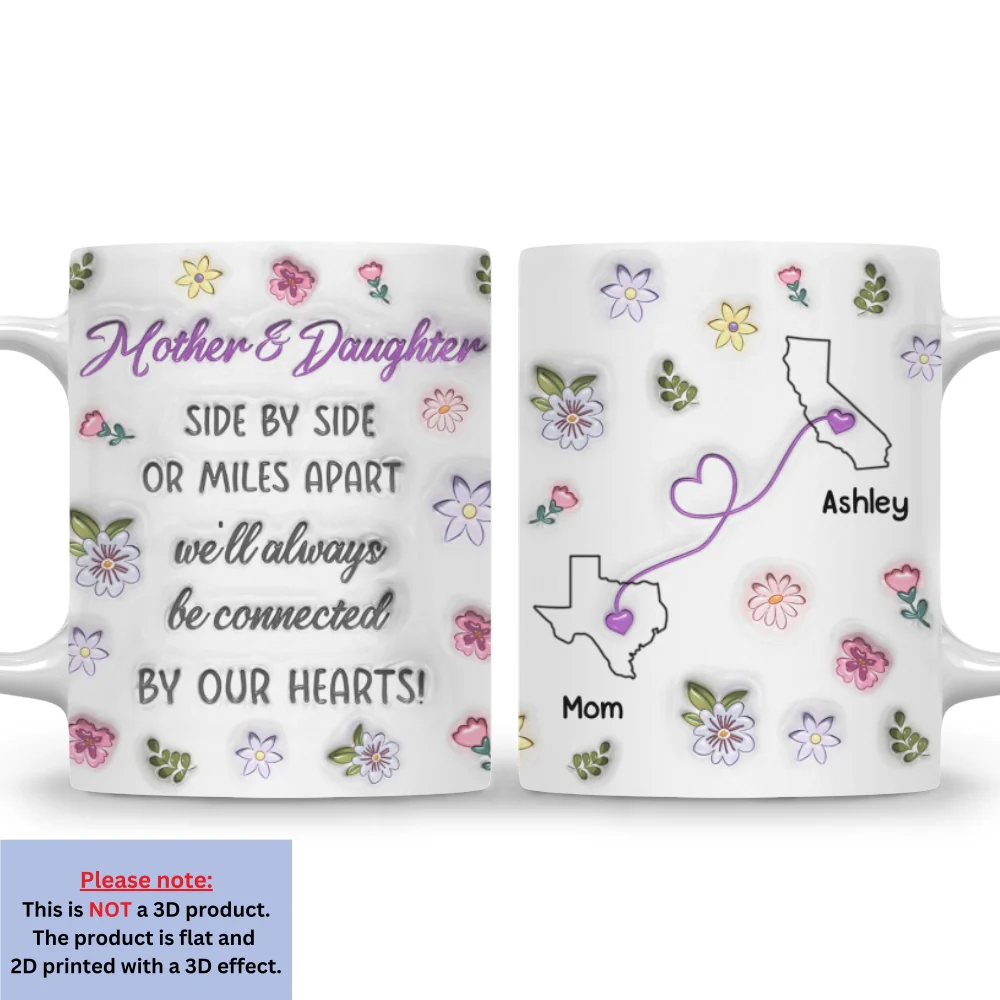 Mom And Daughter Unbreakable Bond - Personalized Custom 3D Inflated Effect Mug - Image 6