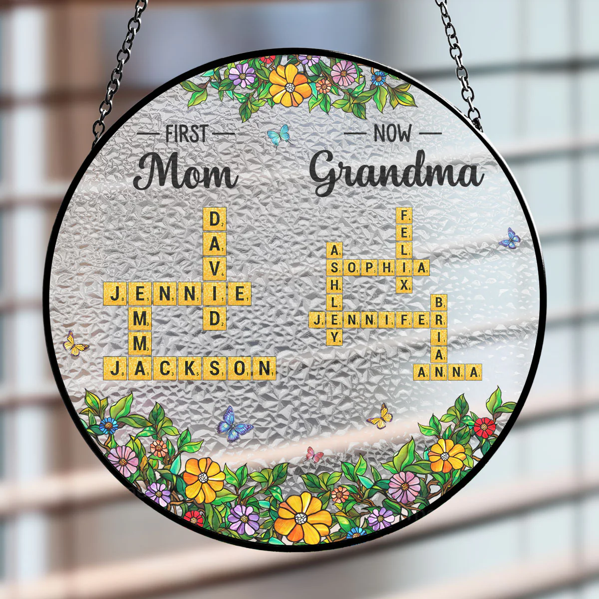 Mom And Grandma - Personalized Custom Window Hanging Suncatcher - Image 2