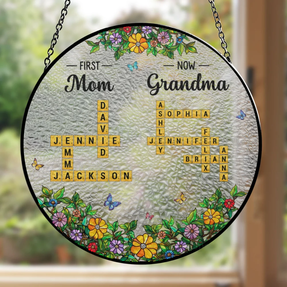Mom And Grandma - Personalized Custom Window Hanging Suncatcher - Image 5