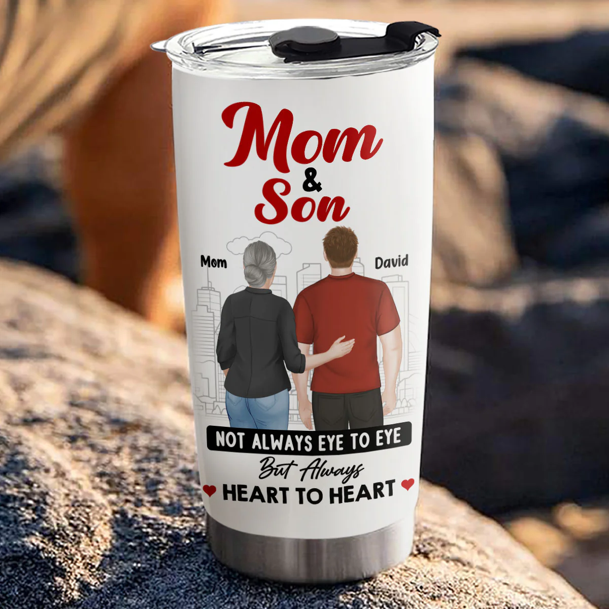 Mom And Son Forever Strong - Personalized Custom Tumbler - Image 2