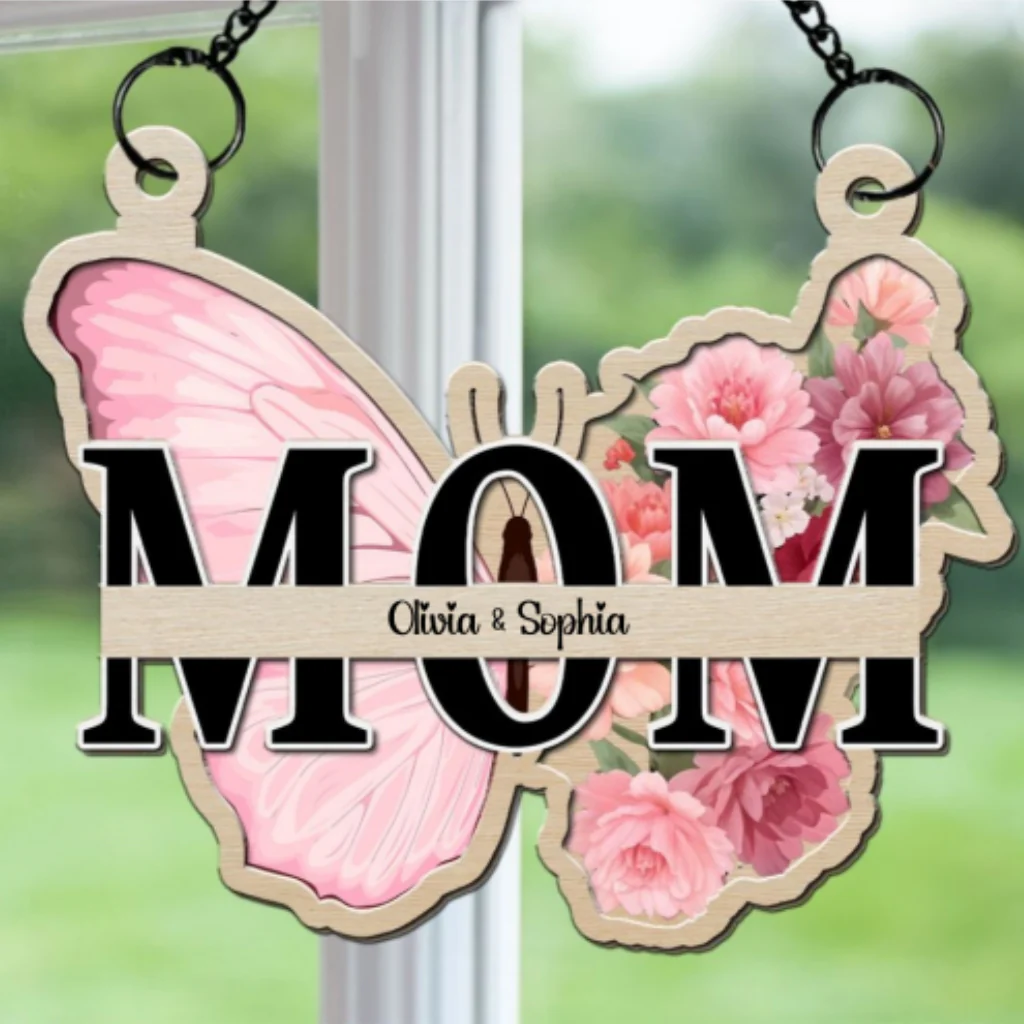 Mom Butterfly Of Love - Personalized Custom Suncatcher - Image 6
