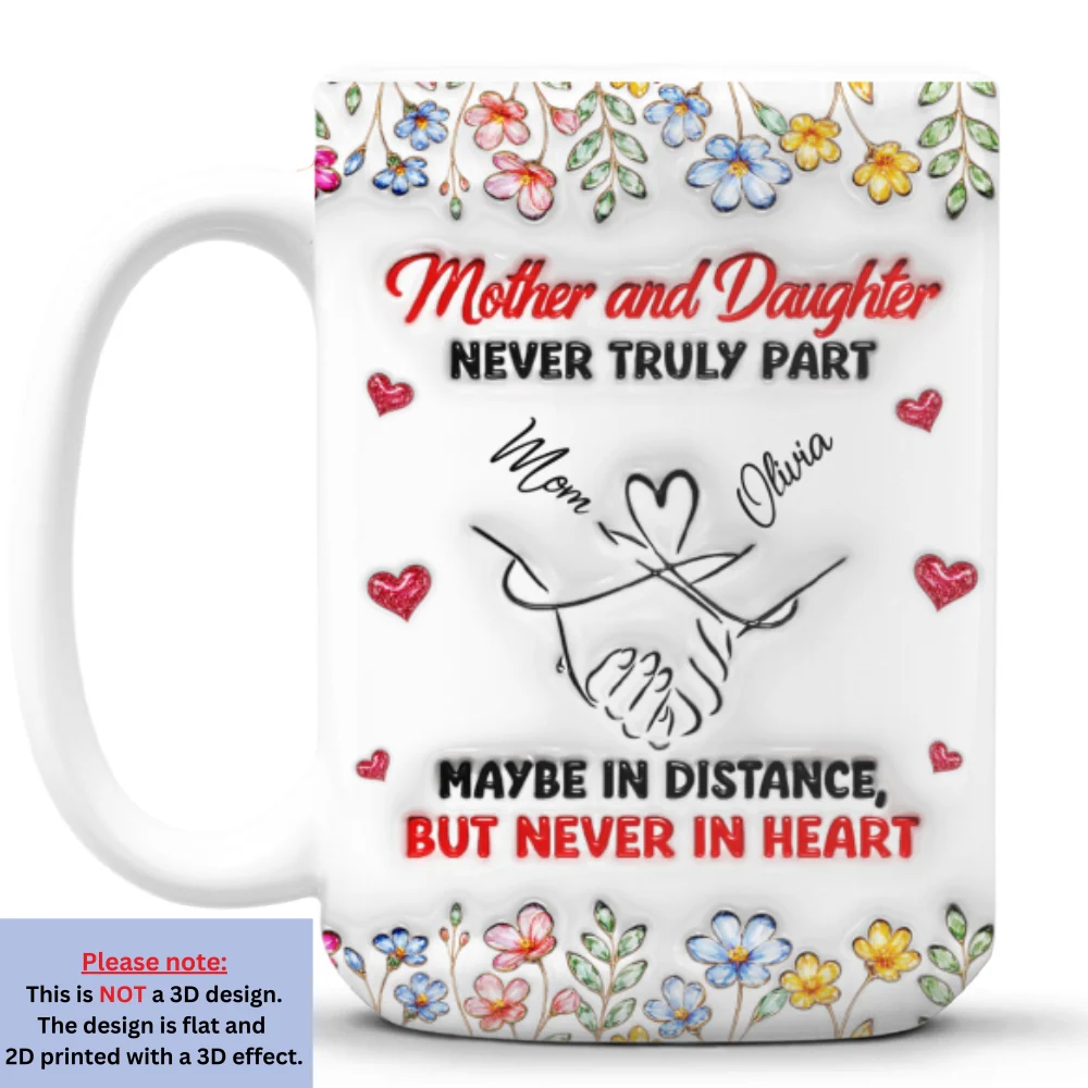 Mom Daughter Love - Personalized Custom 3D Inflated Effect Mug - Image 7