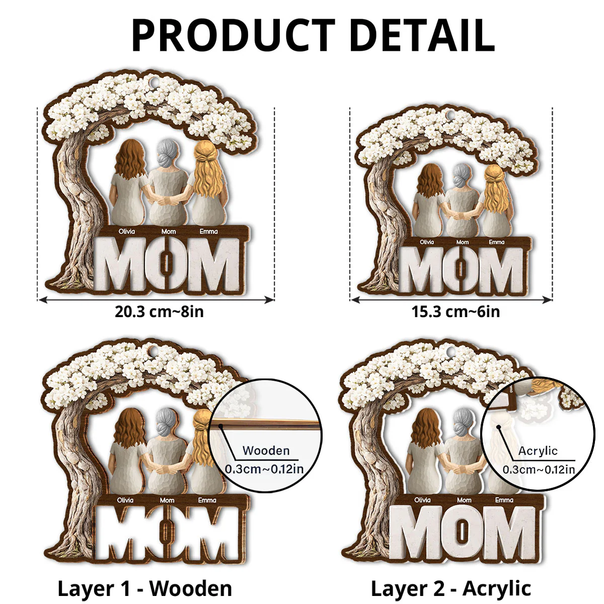 Mom Daughters Sons - Personalized Custom Suncatcher - Image 3