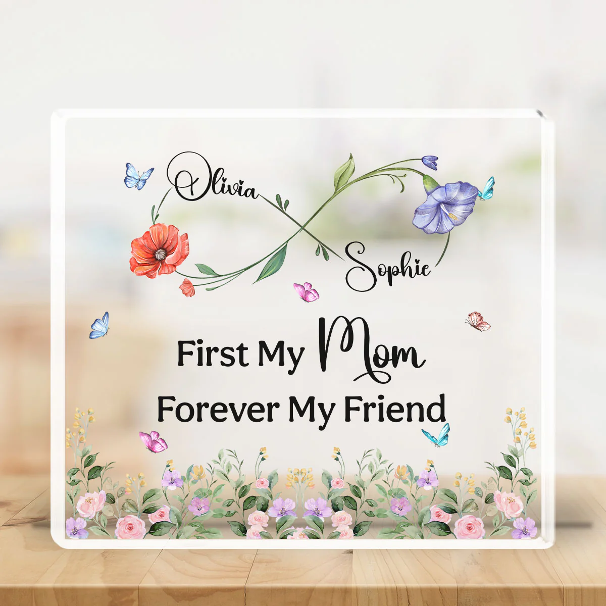 Mom Forever Be My Friend - Personalized Custom Acrylic Plaque - Image 3