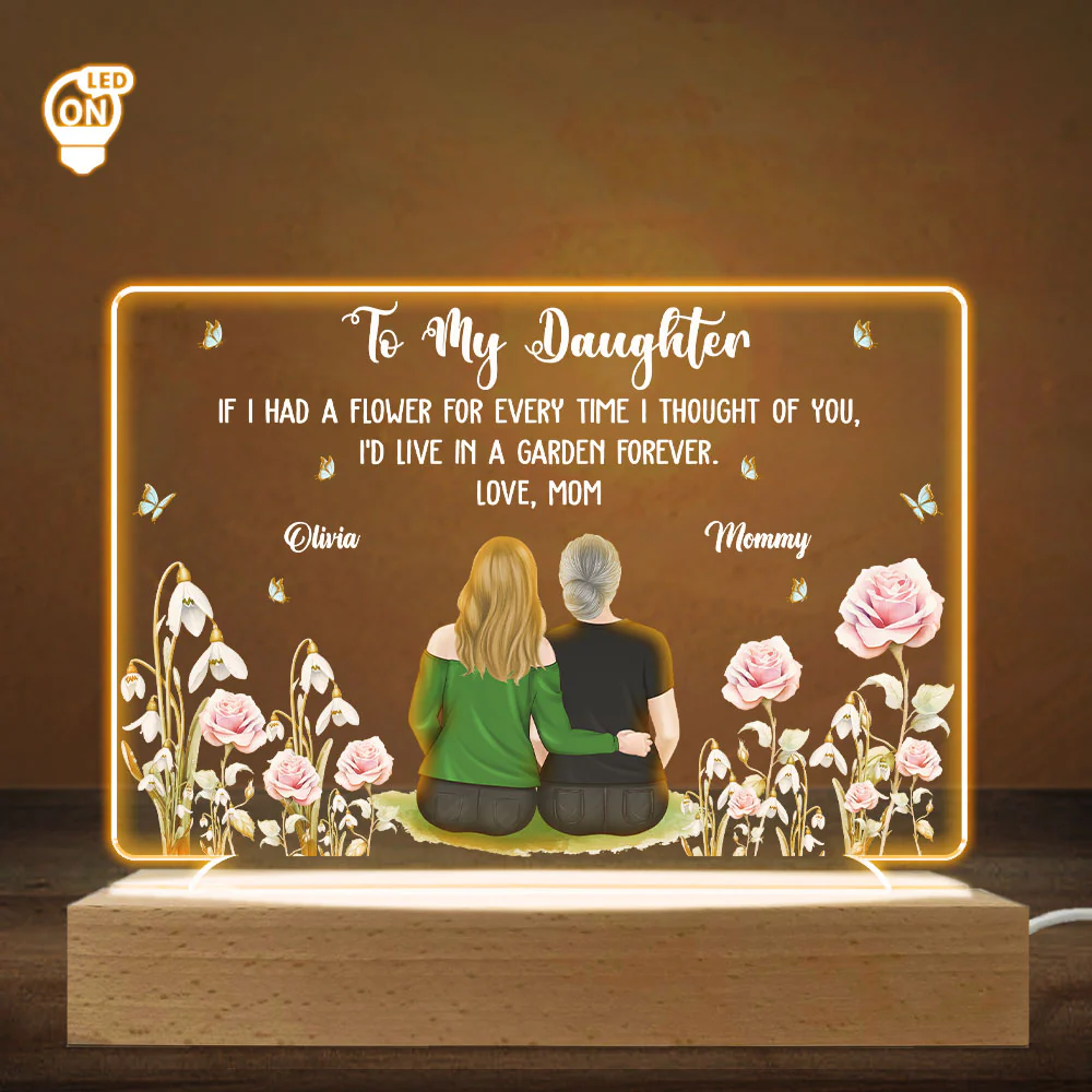 Mom Garden Grows With Love - Personalized Custom LED Light - Image 4