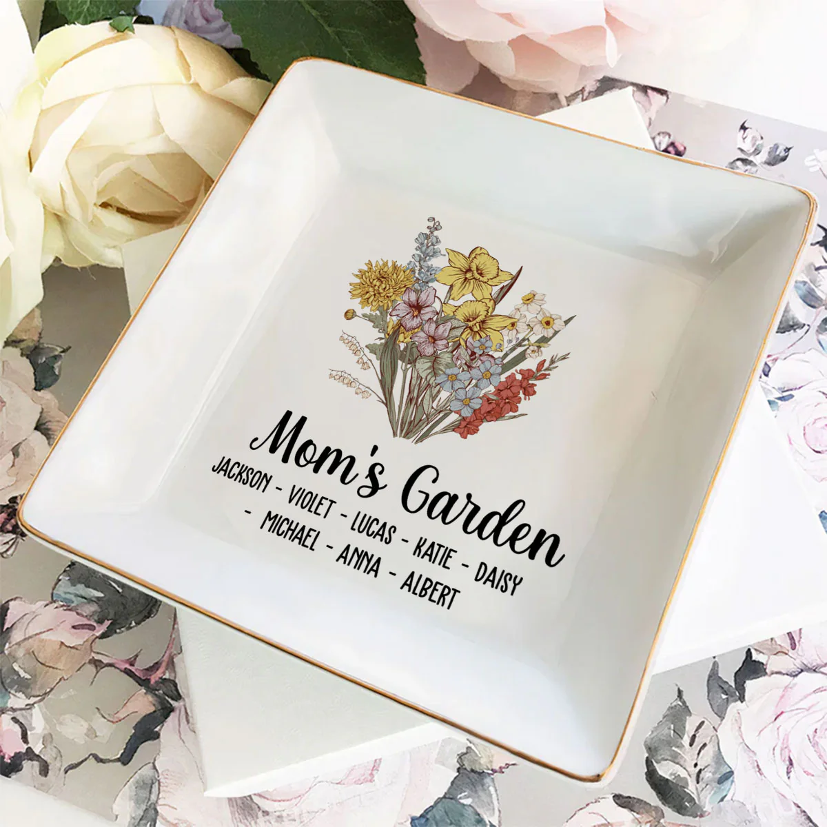 Mom Garden - Personalized Custom Jewelry Dish - Image 3