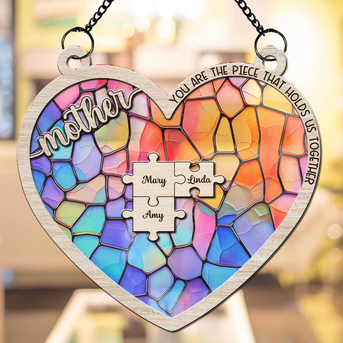 Mom Hold Family Together - Personalized Custom Suncatcher - Image 2