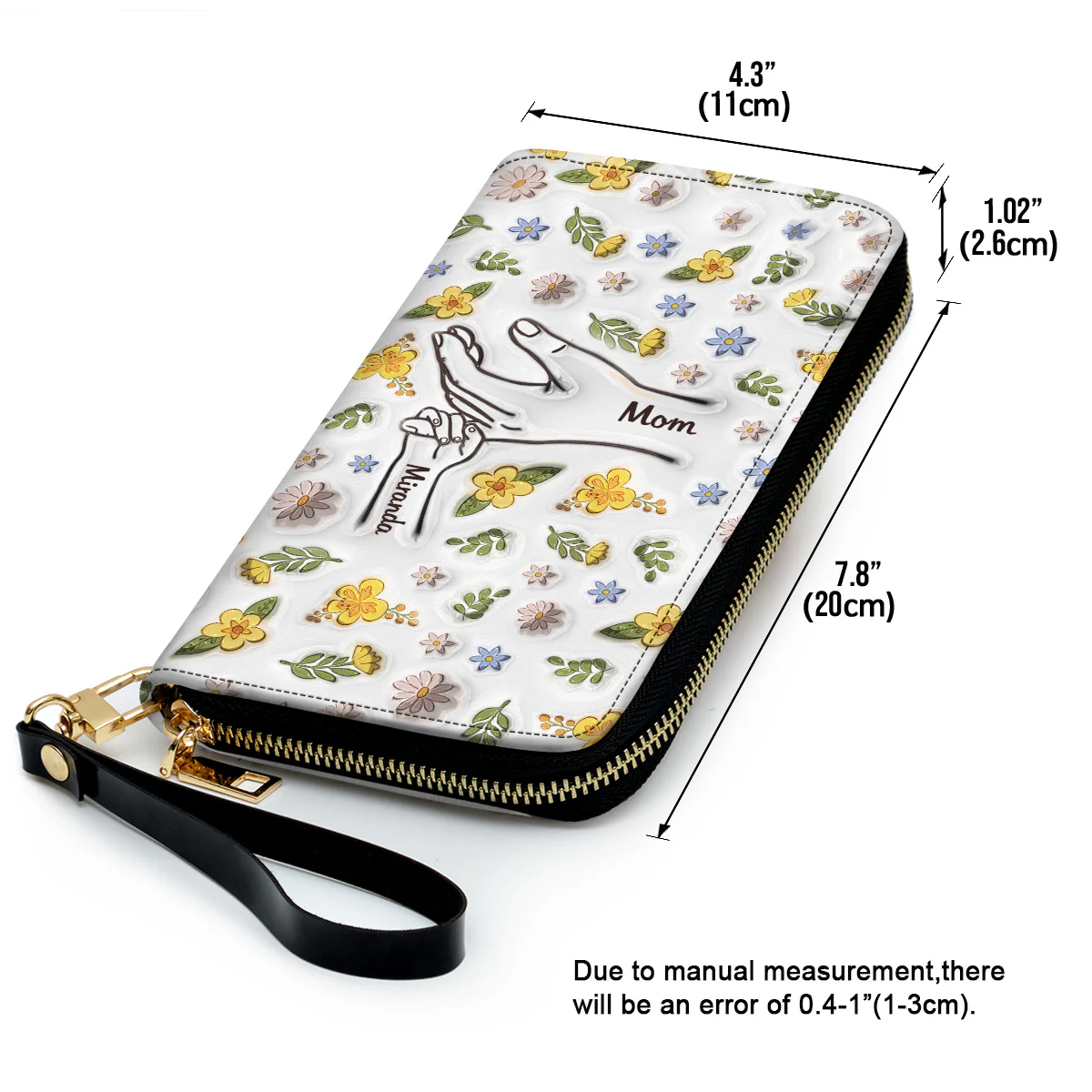 Mom Hold Kid Hand - Personalized Custom 3D Inflated Effect Leather Wallet - Image 5