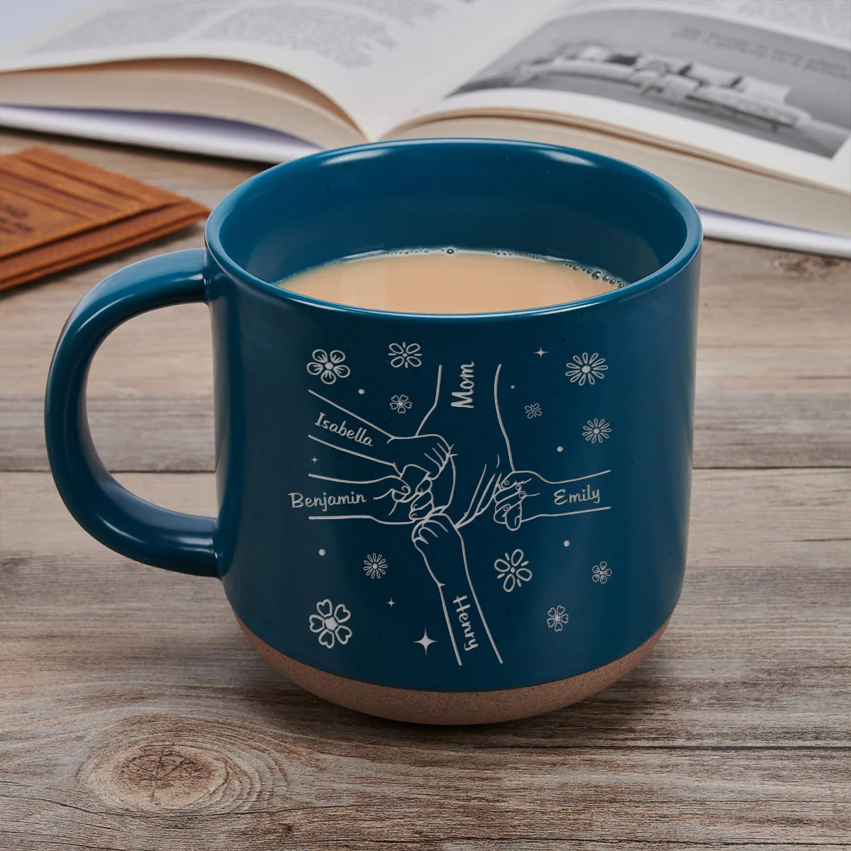 Mom Hold My Hand - Personalized Custom Engraved Pottery Mug - Image 4