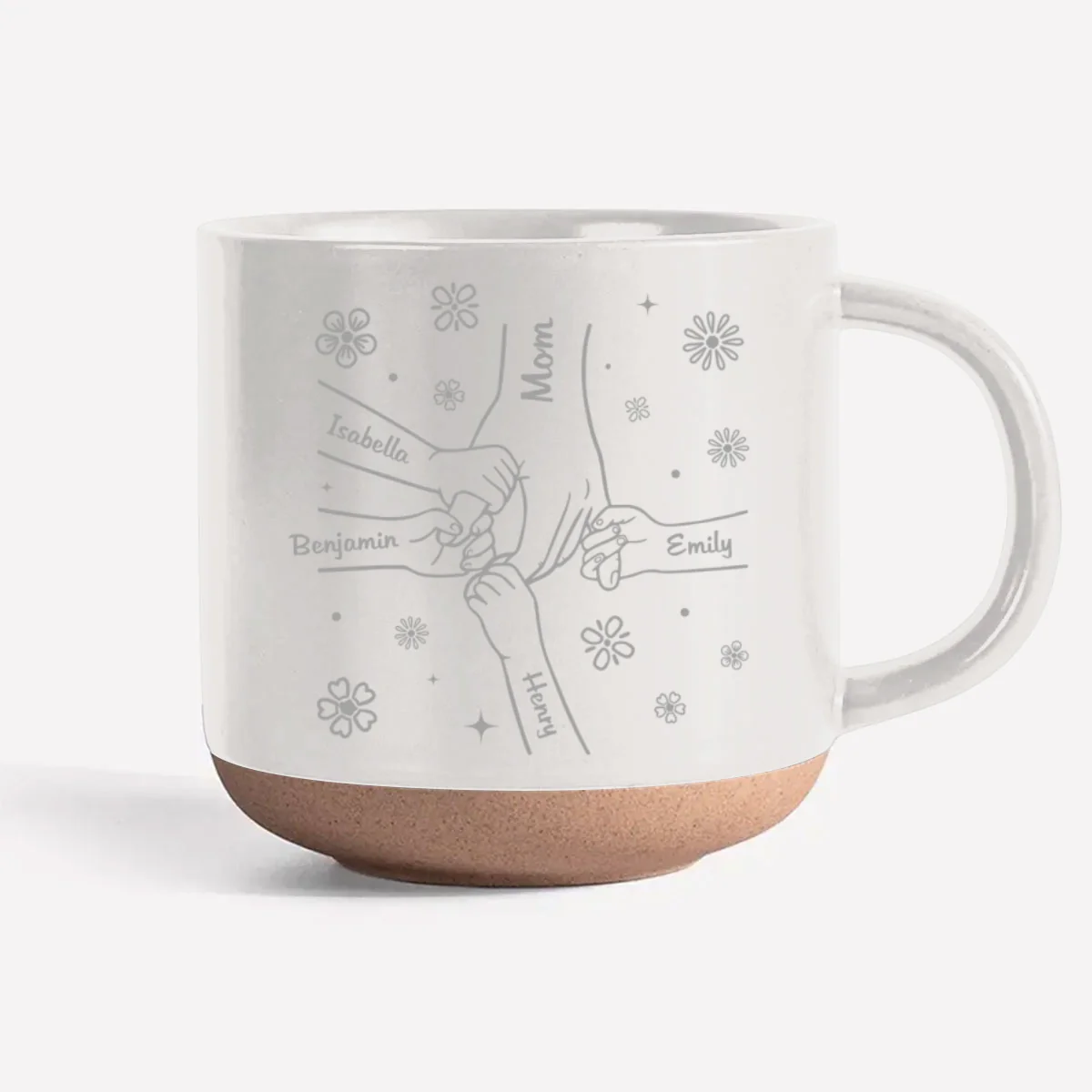Mom Hold My Hand - Personalized Custom Engraved Pottery Mug - Image 9