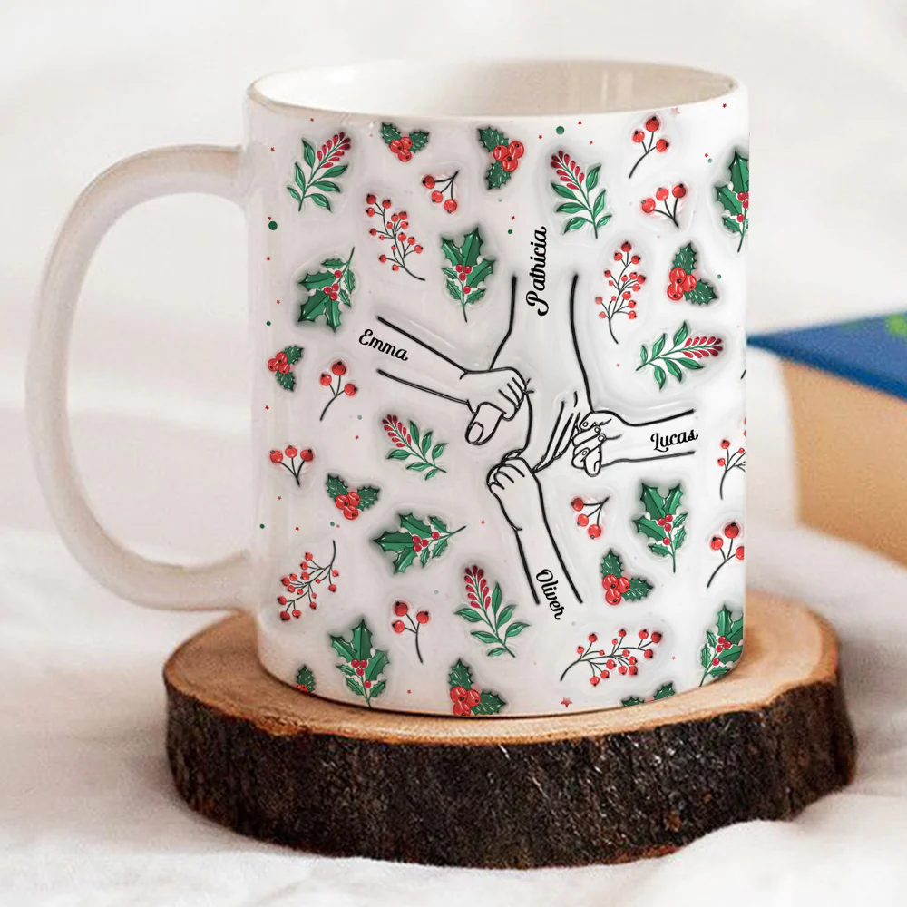 Mom Hold Our Hearts - Personalized Custom 3D Inflated Effect Mug - Image 3