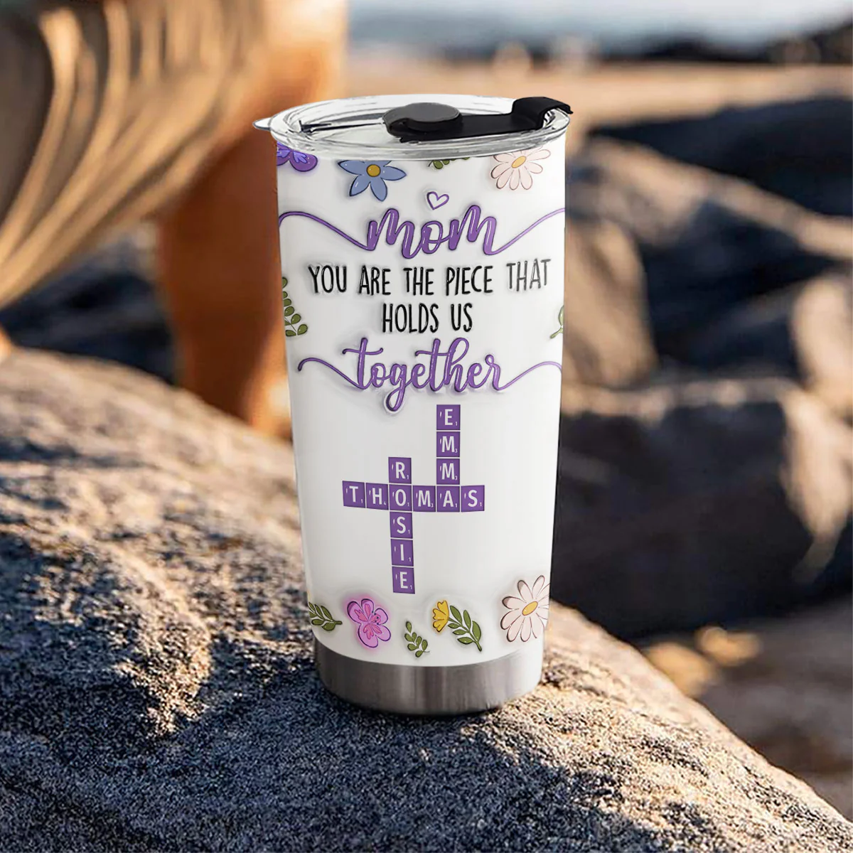 Mom Holds Us Together - Personalized Custom 3D Inflated Effect Tumbler - Image 2