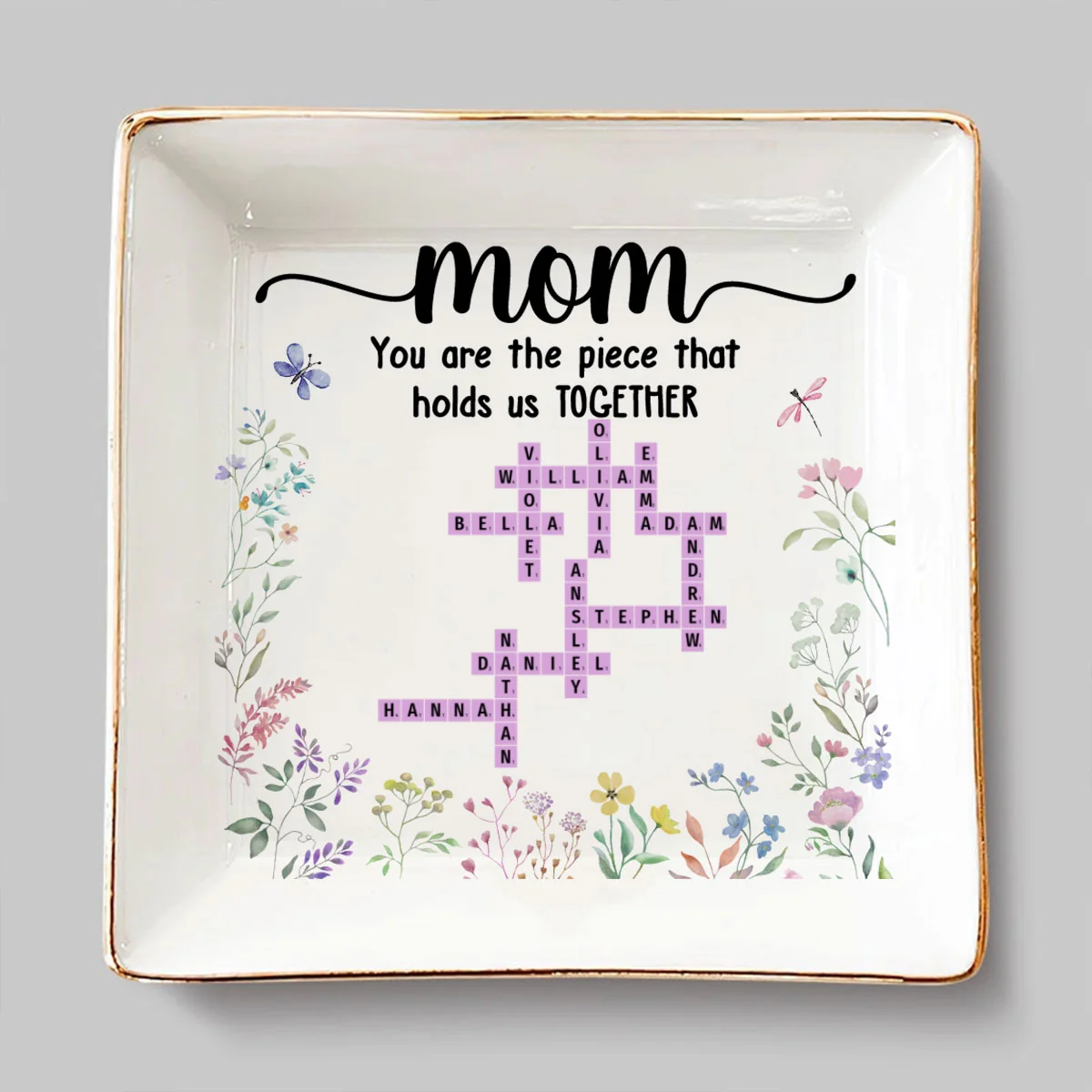Mom Holds Us Together - Personalized Custom Jewelry Dish - Image 6