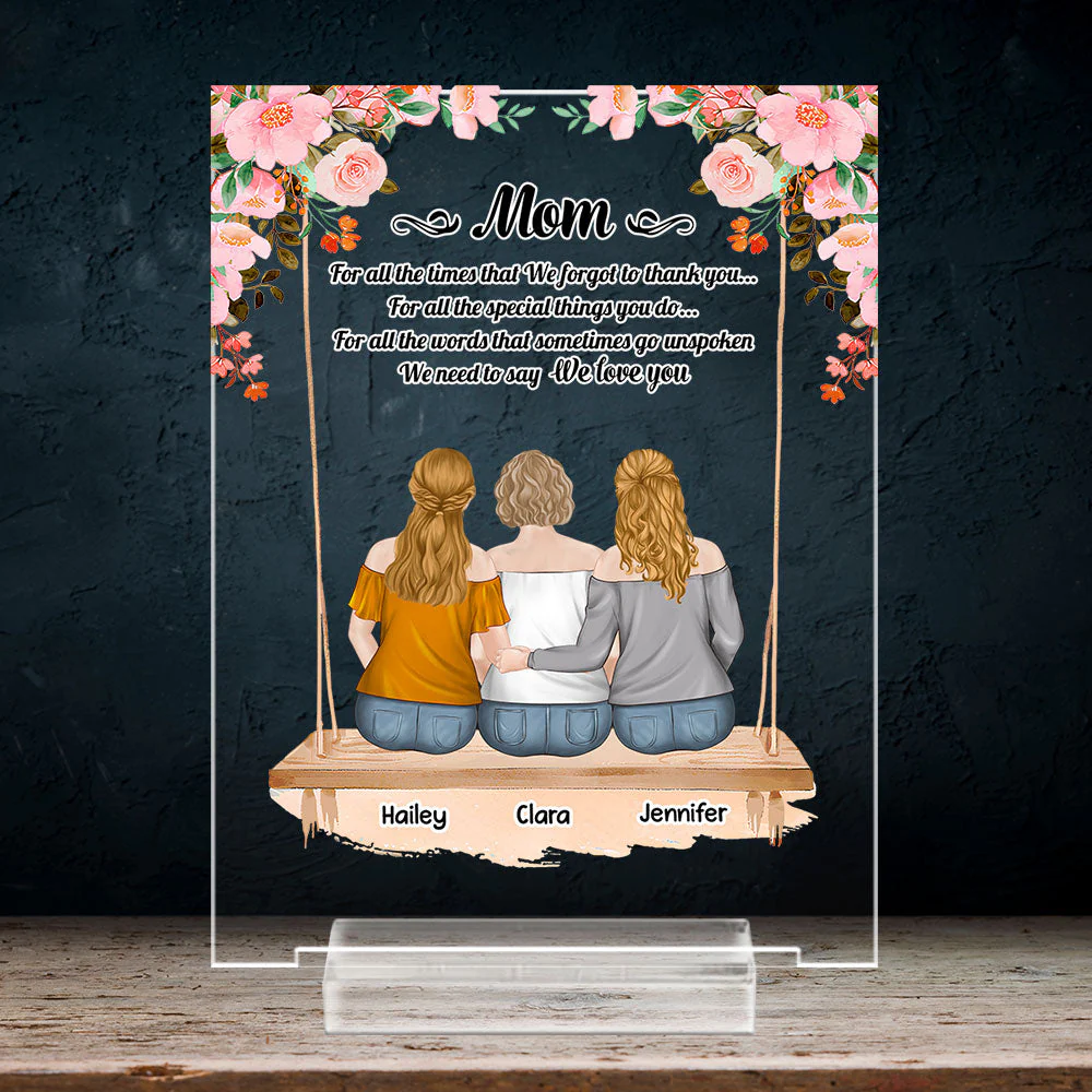 Mom I Love You - Personalized Custom Acrylic Plaque With Base - Image 3