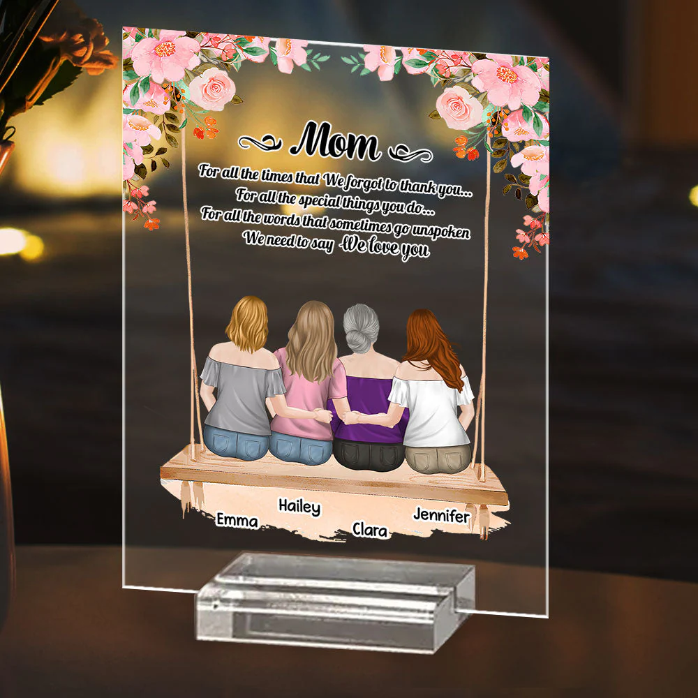 Mom I Love You - Personalized Custom Acrylic Plaque With Base - Image 4