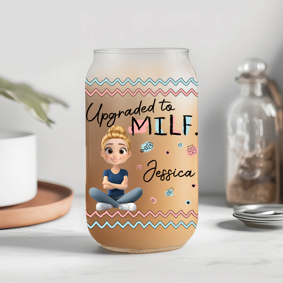 Mom I Would Like To - Personalized Custom Glass Can - Image 2