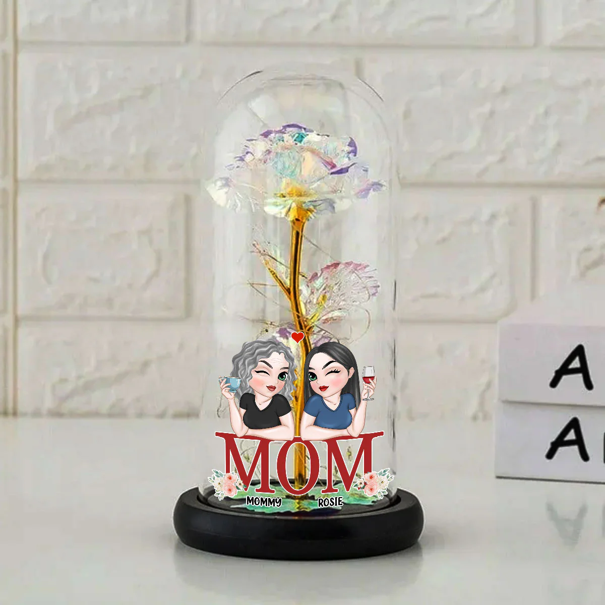 Mom Is The Best - Personalized Custom Sparkly Rose - Image 5
