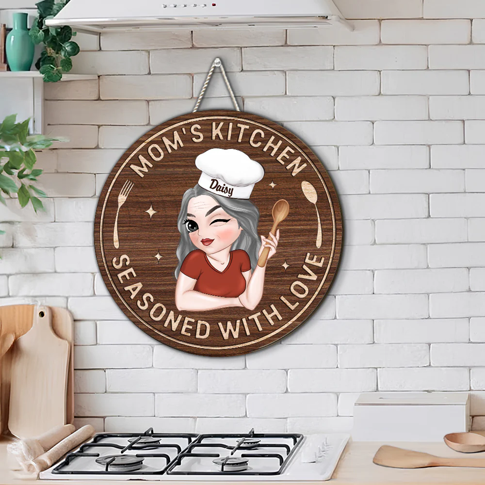 Mom Kitchen - Personalized Custom Wood Sign - Image 2