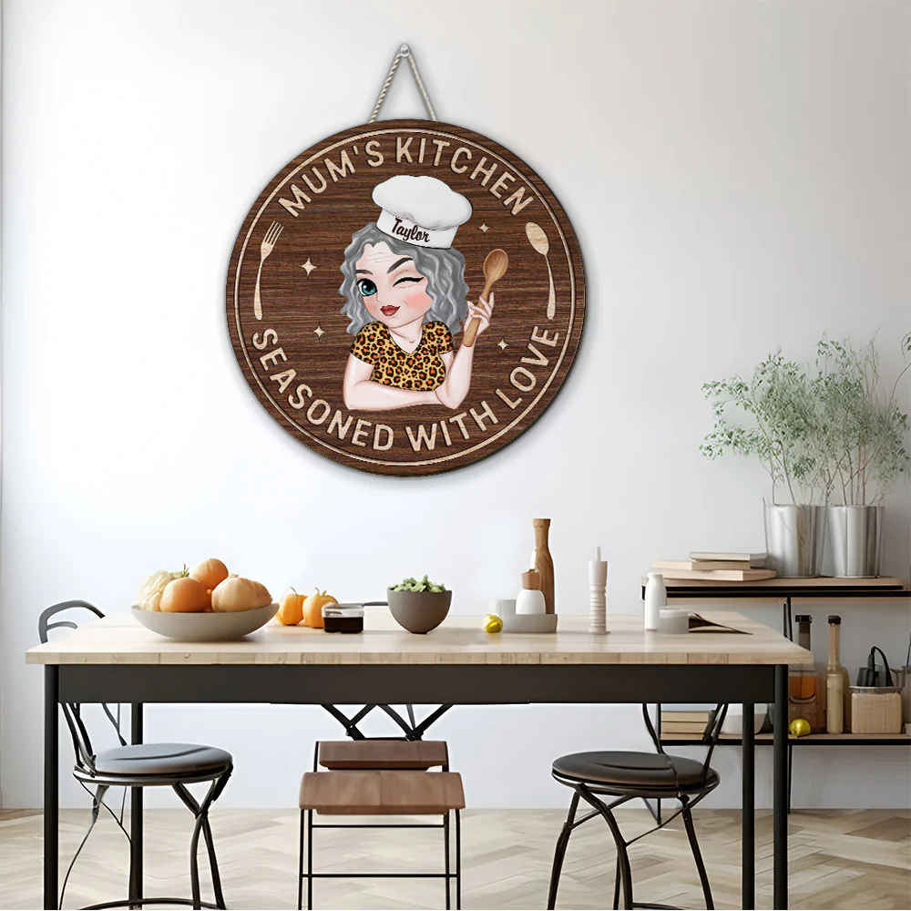 Mom Kitchen - Personalized Custom Wood Sign - Image 4
