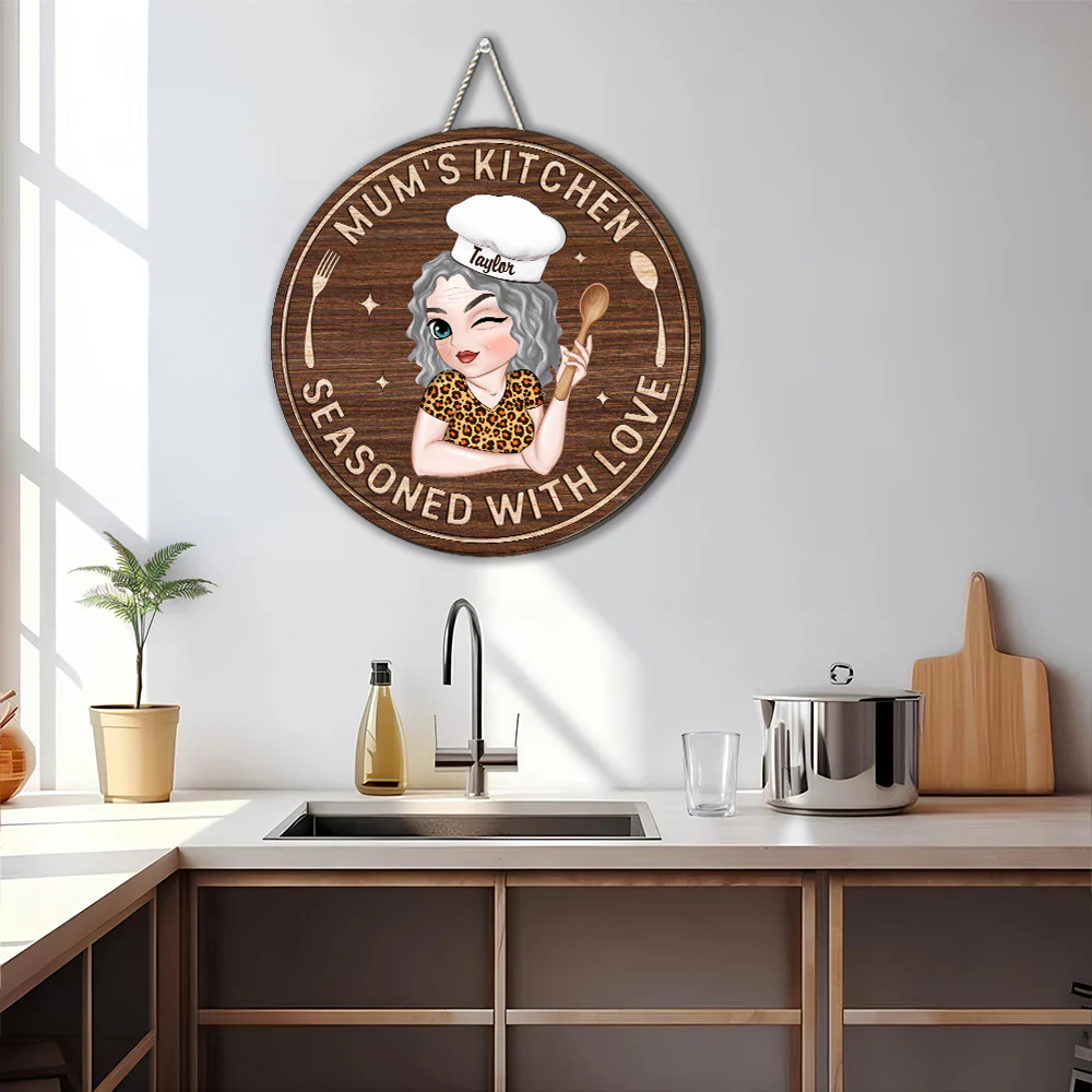 Mom Kitchen - Personalized Custom Wood Sign - Image 5