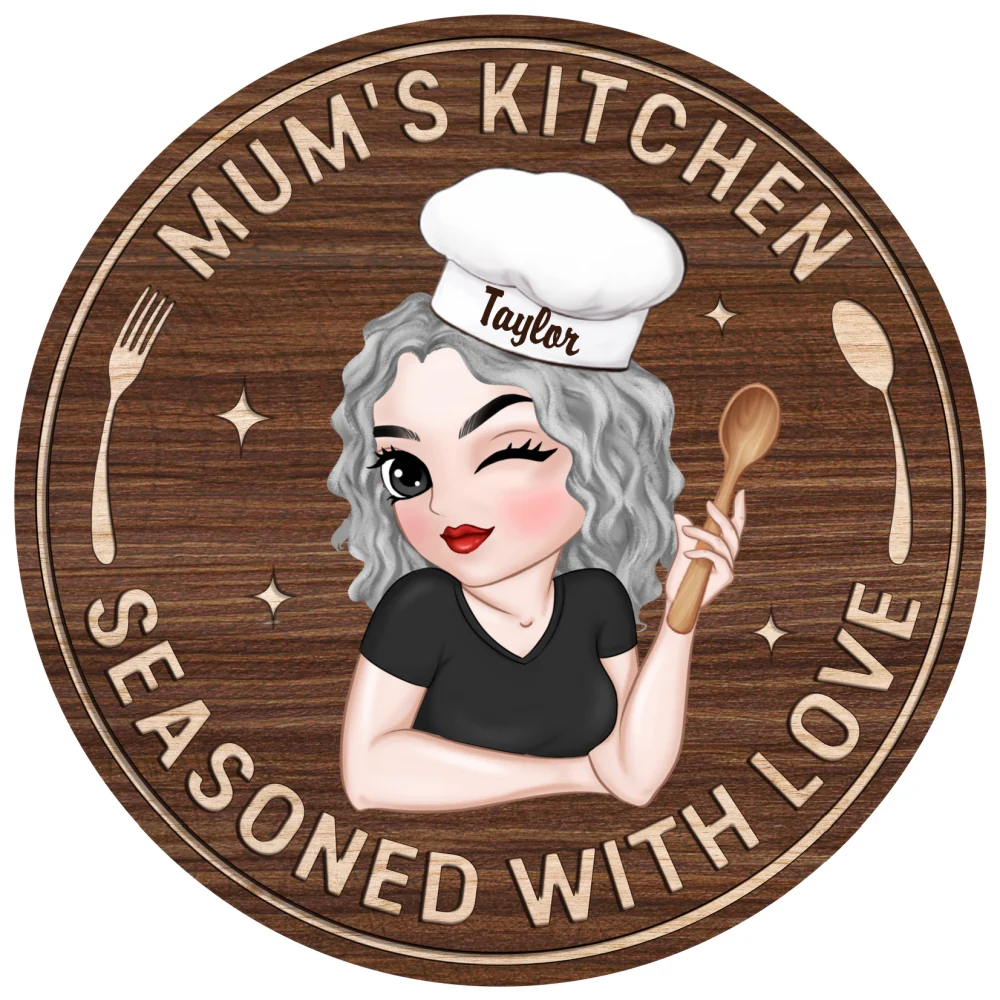 Mom Kitchen - Personalized Custom Wood Sign - Image 7
