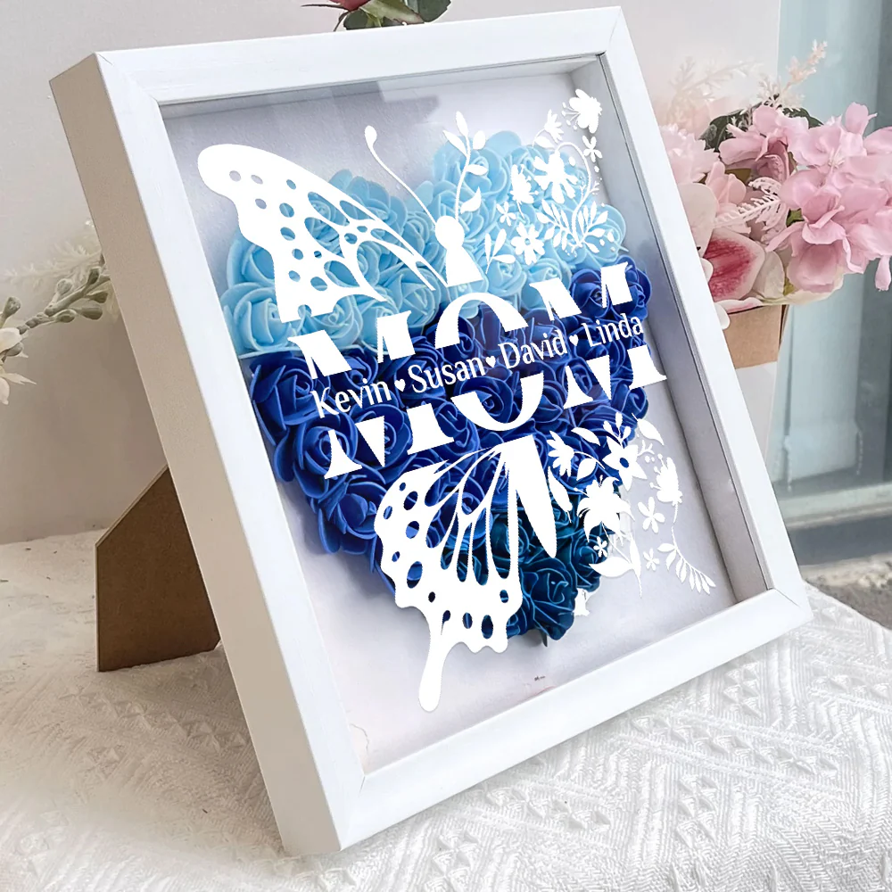 Mom Means Everything - Personalized Custom Flower Shadow Box - Image 3