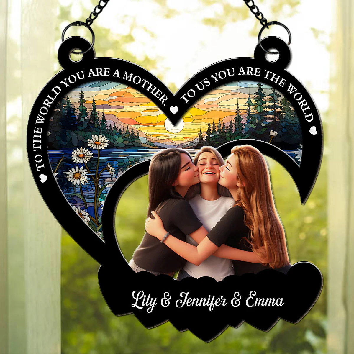 Mom Means The World To Me - Personalized Custom Suncatcher - Image 3
