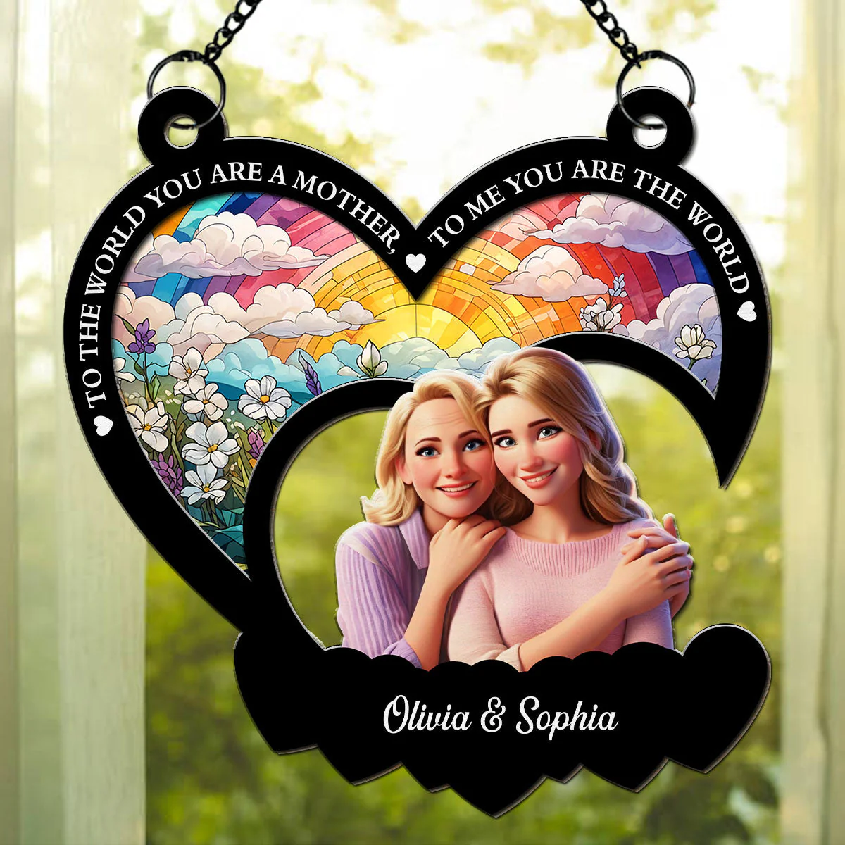 Mom Means The World To Me - Personalized Custom Suncatcher - Image 4