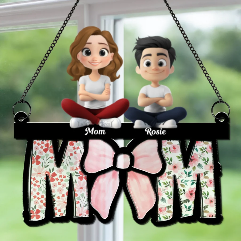 Mom Put A Bow On It - Personalized Custom Suncatcher - Image 6