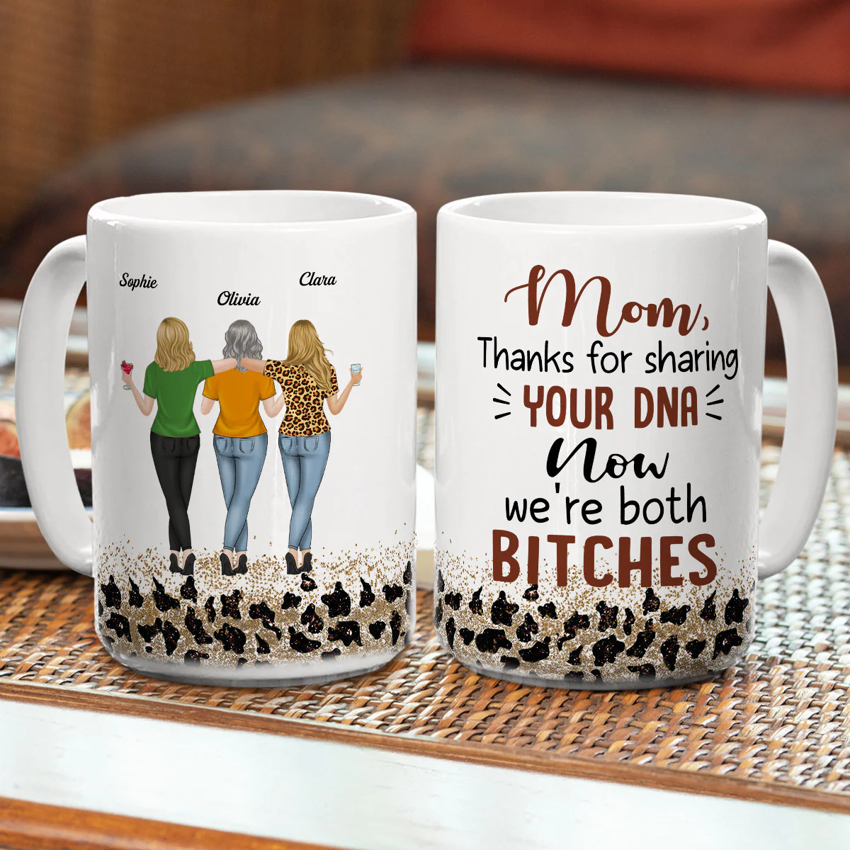 Mom Thanks For Sharing Your DNA - Personalized Custom Coffee Mug - Image 4