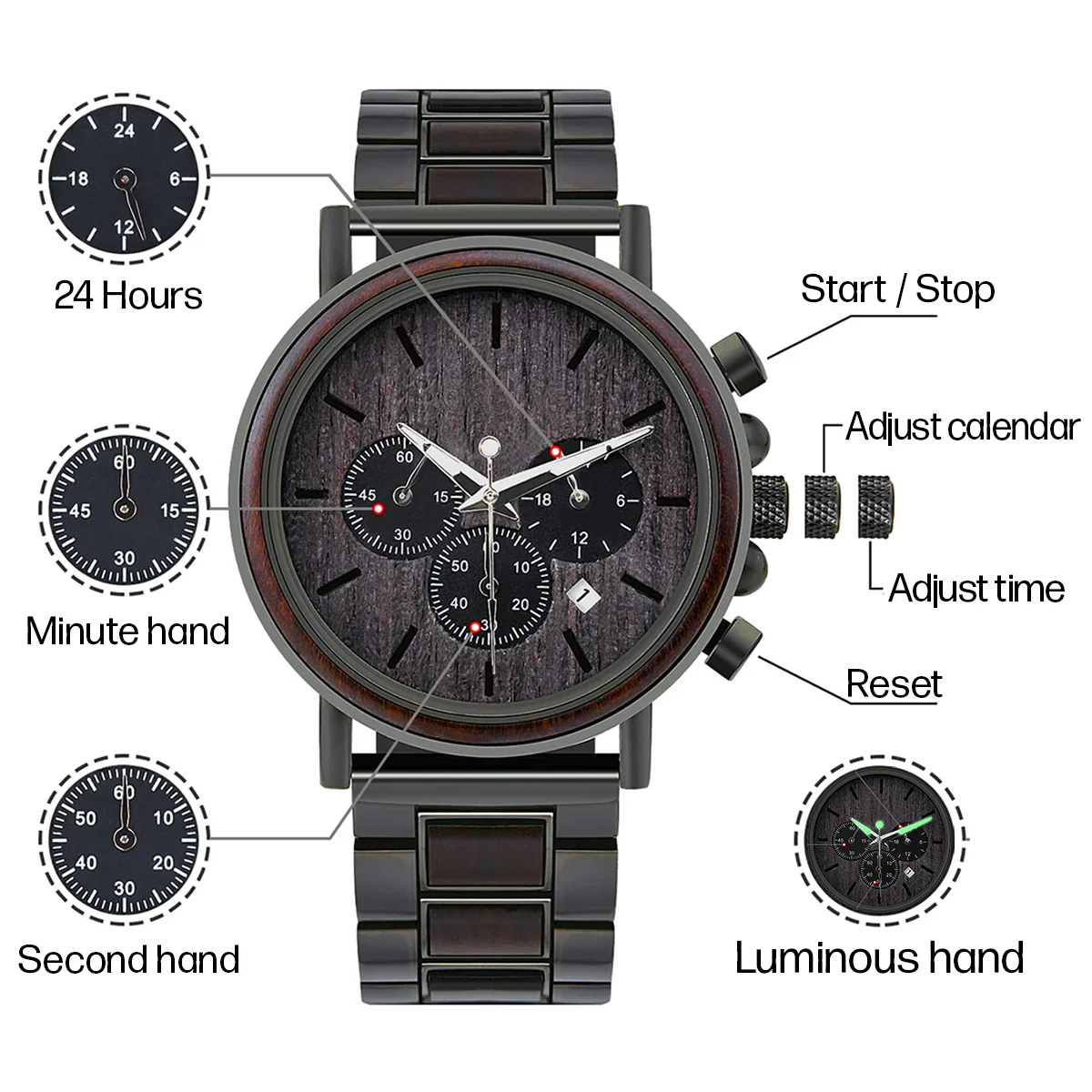 Mom To Son Biggest Fan - Personalized Engraved Wooden Watches GQ026 - Image 6