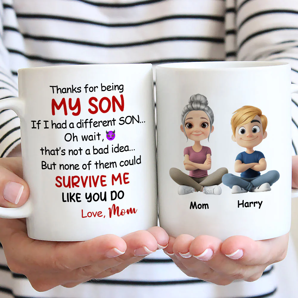 Mom To Son Humor - Personalized Custom Coffee Mug - Image 3