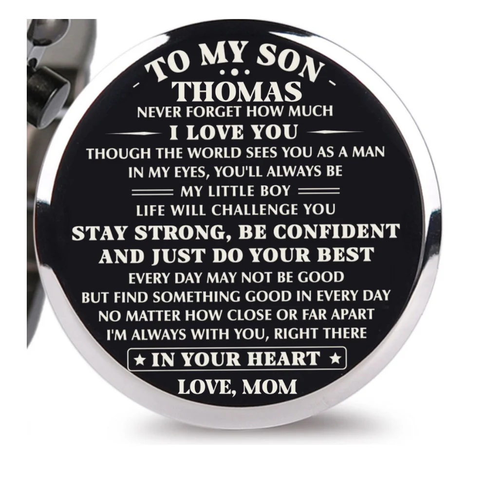 Mom To Son Stay Strong - Personalized Engraved Wooden Watches GQ026 - Image 9