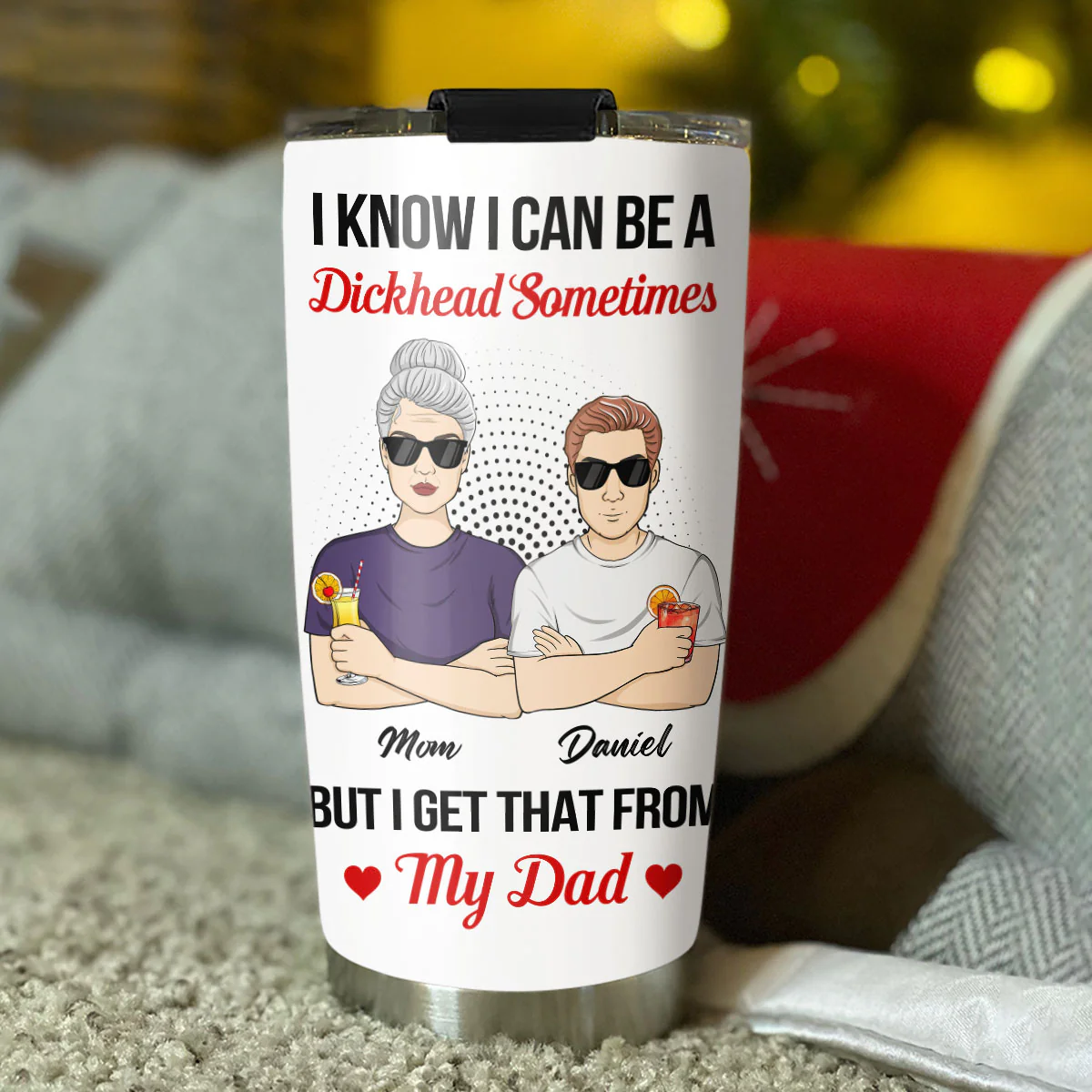 Mom Tried But Dad Ruined Me - Personalized Custom Tumbler - Image 2