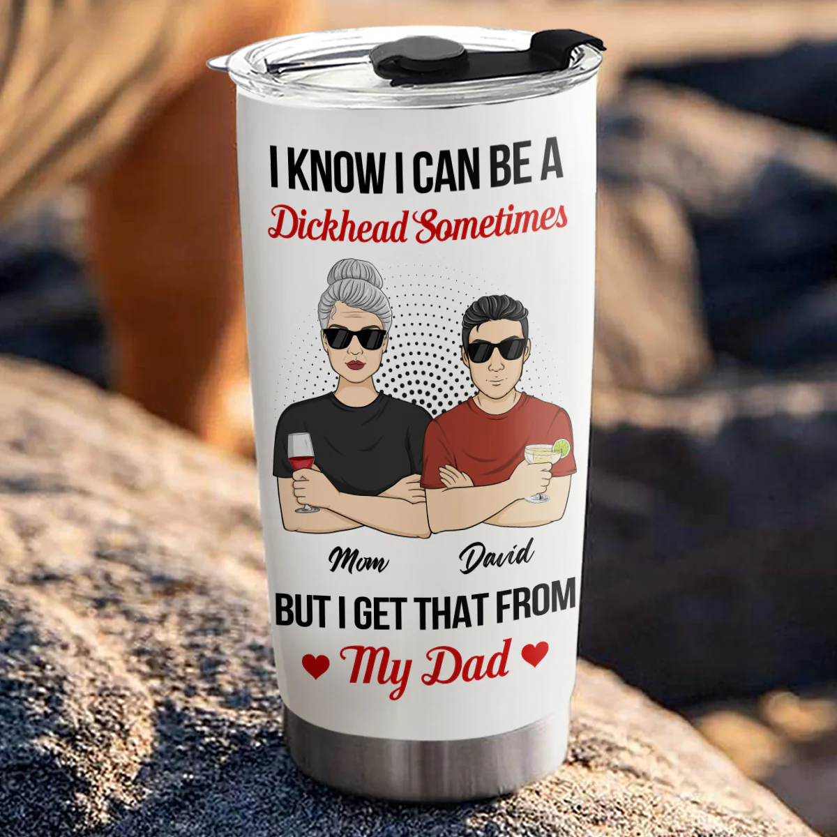 Mom Tried But Dad Ruined Me - Personalized Custom Tumbler - Image 3