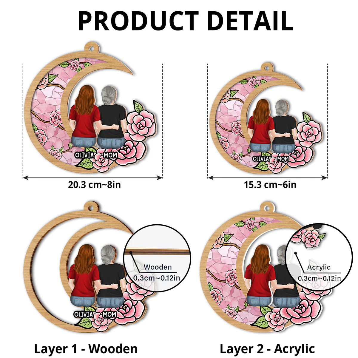 Mom We Love You So Much - Personalized Custom Suncatcher - Image 4