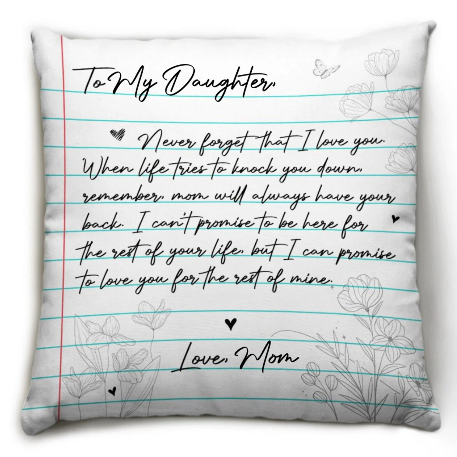 Mom Will Always Have Your Back - Personalized Custom Throw Pillow - Image 6