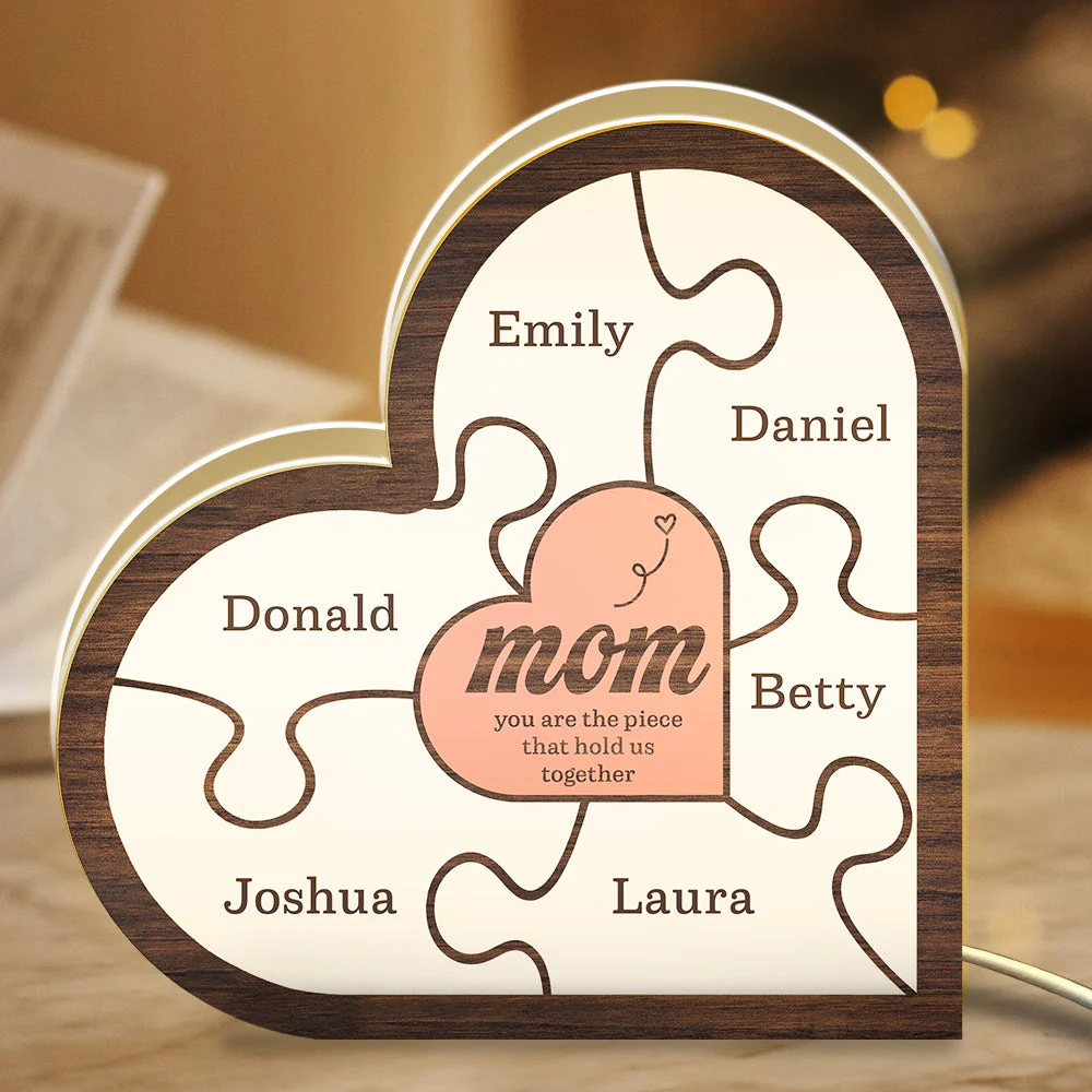 Mom, You Are The Piece That Holds Us Together - Personalized Custom Light Box - Image 2