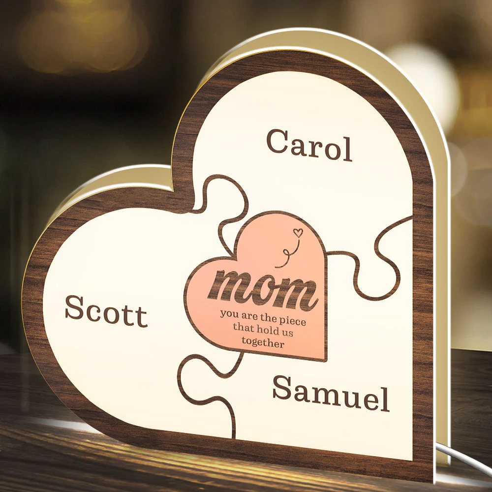 Mom, You Are The Piece That Holds Us Together - Personalized Custom Light Box - Image 3