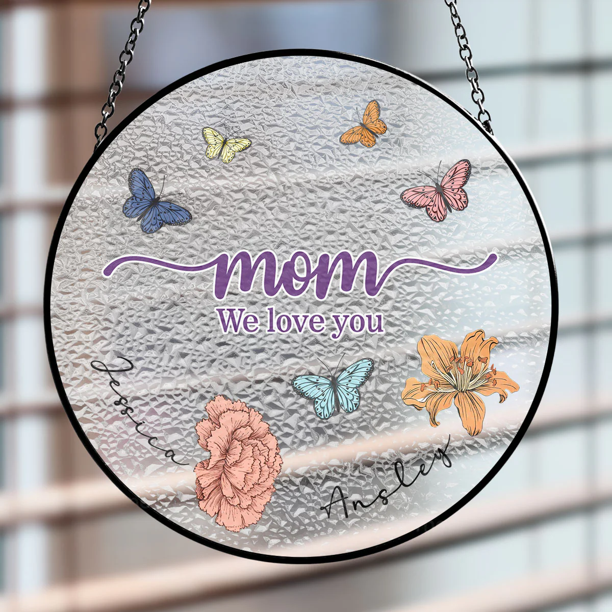 Mom You Brighten My Life - Personalized Custom Window Hanging Suncatcher - Image 2